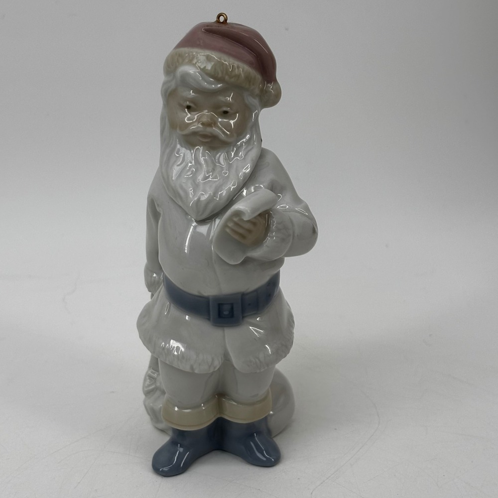 Lladro Santa Claus Porcelain Ornament Figurine 1981 Daisa Spain Blue Grey 4.75"